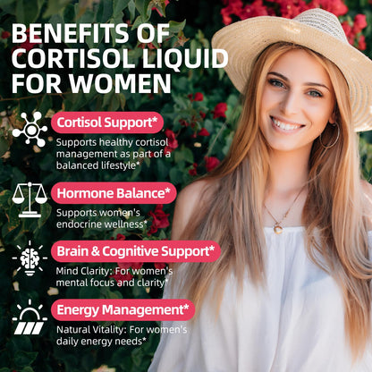 GZ HAOYUAN Cortisol Support Drops – 2 fl oz – Strawberry (Magnesium, Ashwagandha & L-Theanine)
