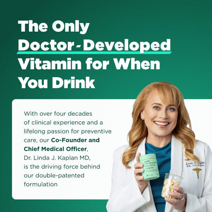 H-PROOF The Anytime You Drink Vitamin — Liver Health & Immunity Support, 40 Chewable Tablets, Vegan, Black Cherry