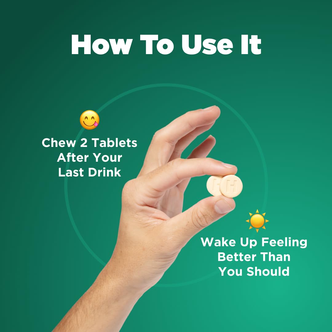 H-PROOF The Anytime You Drink Vitamin — Post-Drink Metabolism + Liver Health, Immunity Support, Vegan, 40 Chewables