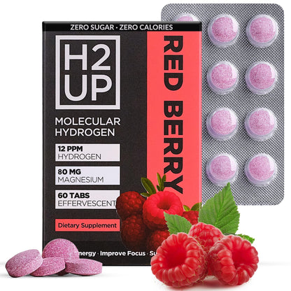H2UP Sugar-Free Molecular Hydrogen Tablets – 60 Count, 12 PPM Hydrogen