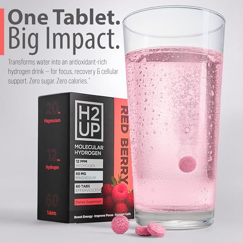 H2UP Sugar-Free Molecular Hydrogen Tablets – 60 Count, 12 PPM Hydrogen