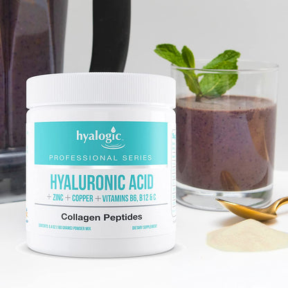HA Professionals Collagen Powder – Skin & Joints with Hyaluronic Acid, B Vitamins, Zinc & Copper (6.4 oz)
