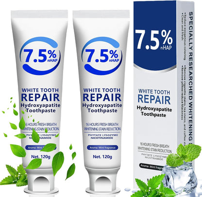 7.5% Hydroxyapatite Toothpaste Set – 2 Pcs for Enamel Protection & Strengthening