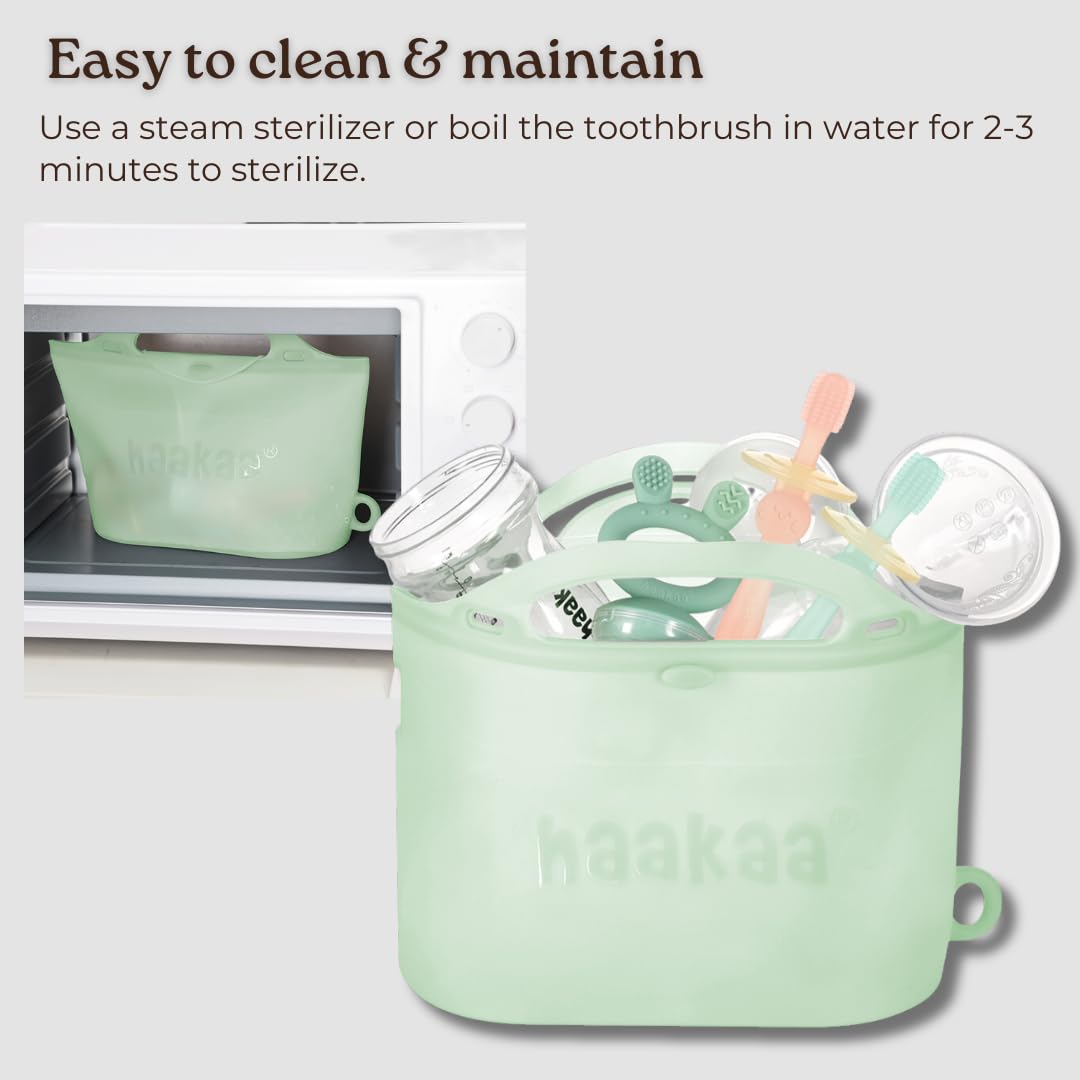 Haakaa 360° Silicone Baby Toothbrush – Soft, BPA-Free, 6+ Months