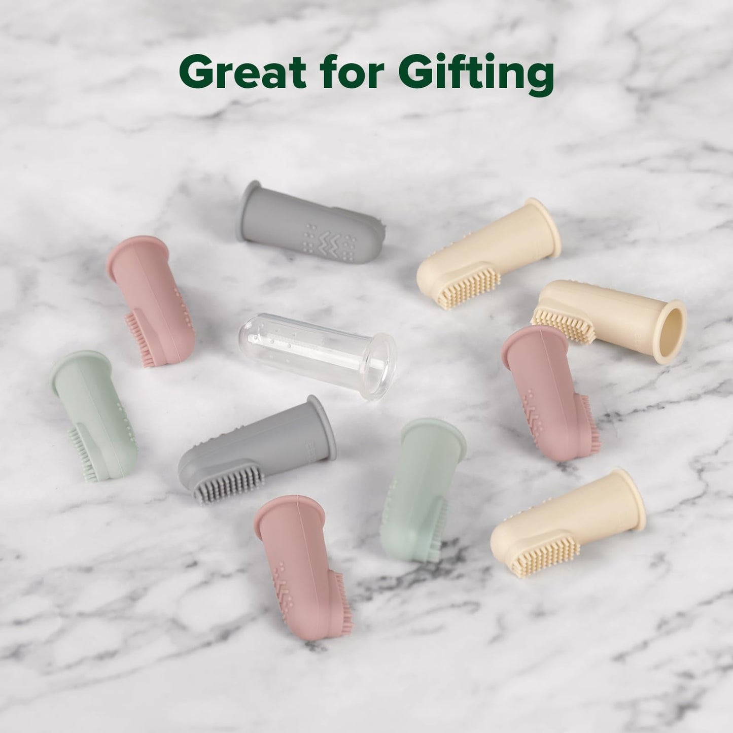 Haakaa Silicone Baby Finger Toothbrush Set - Soft Bristle with Case