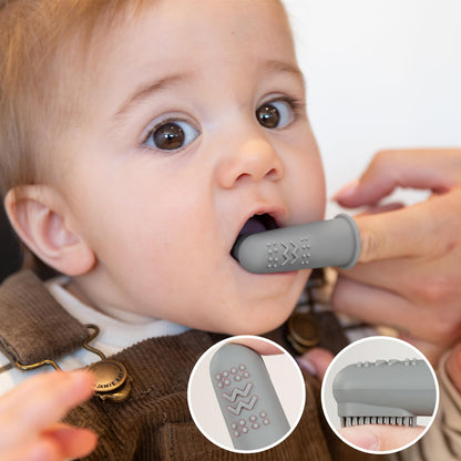 Haakaa Silicone Baby Finger Toothbrush – 2 Pack, Soft Food-Grade Silicone, Infants, Babies & Kids