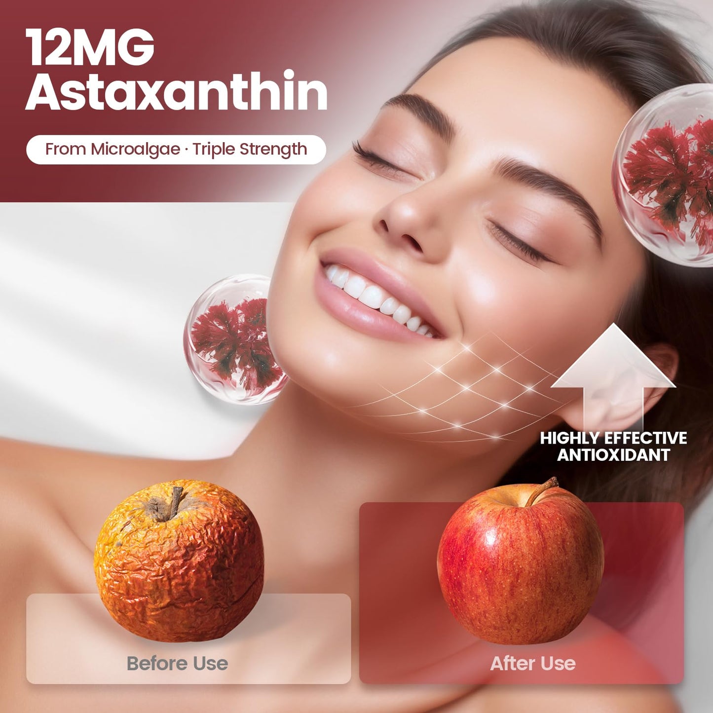 VivoNu 10 in 1 Astaxanthin Supplement – 12 mg from Haematococcus Pluvialis, 8-Month Supply (2 Bags)