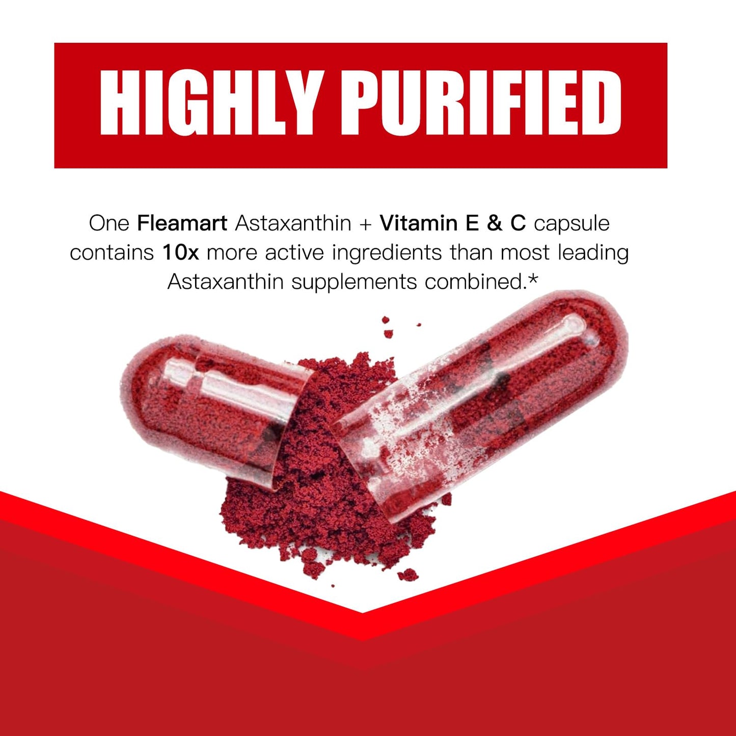 Fleamart Astaxanthin 12mg with Vitamin E & C – 120 Capsules (Vegan, Gluten Free, Non-GMO)