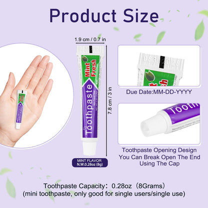 HAIFOTRVA 100 Tubes Travel Size Mint Toothpaste 
0
0
0
0
0
0
0
0
0
0  oz, Bulk for Hotels & Travel
