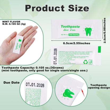 HAIFOTRVA Too Small Travel Size Toothpaste – 200 Pack, 0.105 oz, Mint