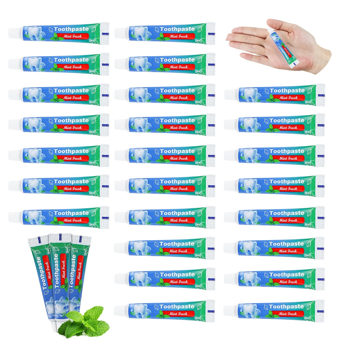 HAIFOTRVA 0.35 oz Bulk Travel Toothpaste – 30 Tubes (10 g) Mint | Hotels & Offices
