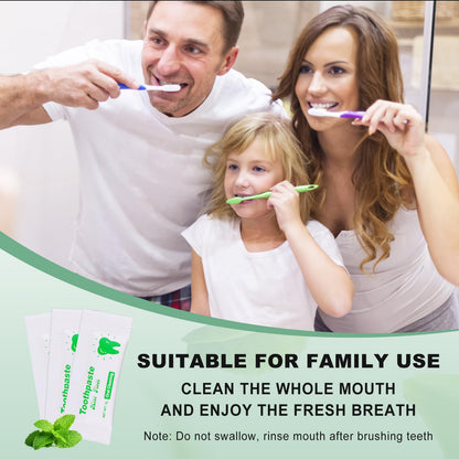 HAIFOTRVA 50-Pack Travel Size Toothpaste – 0.105 oz Mint for Hotels