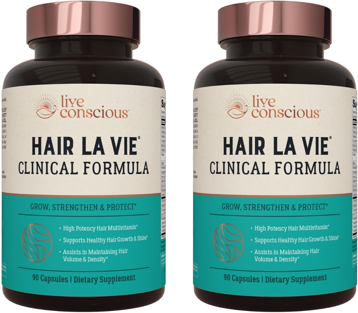Hair La Vie Live Conscious Clinical Formula Hair Vitamins – Biotin & Saw Palmetto (2-Pack)