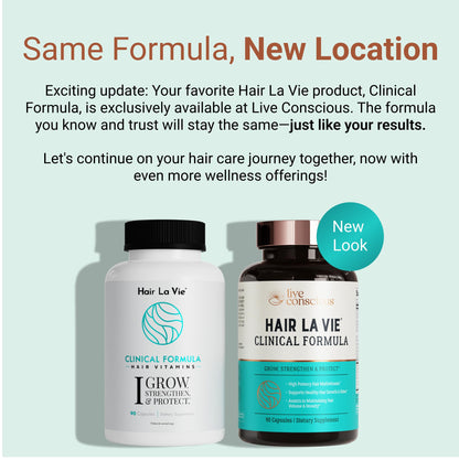 Hair La Vie Live Conscious Clinical Formula Hair Vitamins – Biotin & Saw Palmetto (2-Pack)
