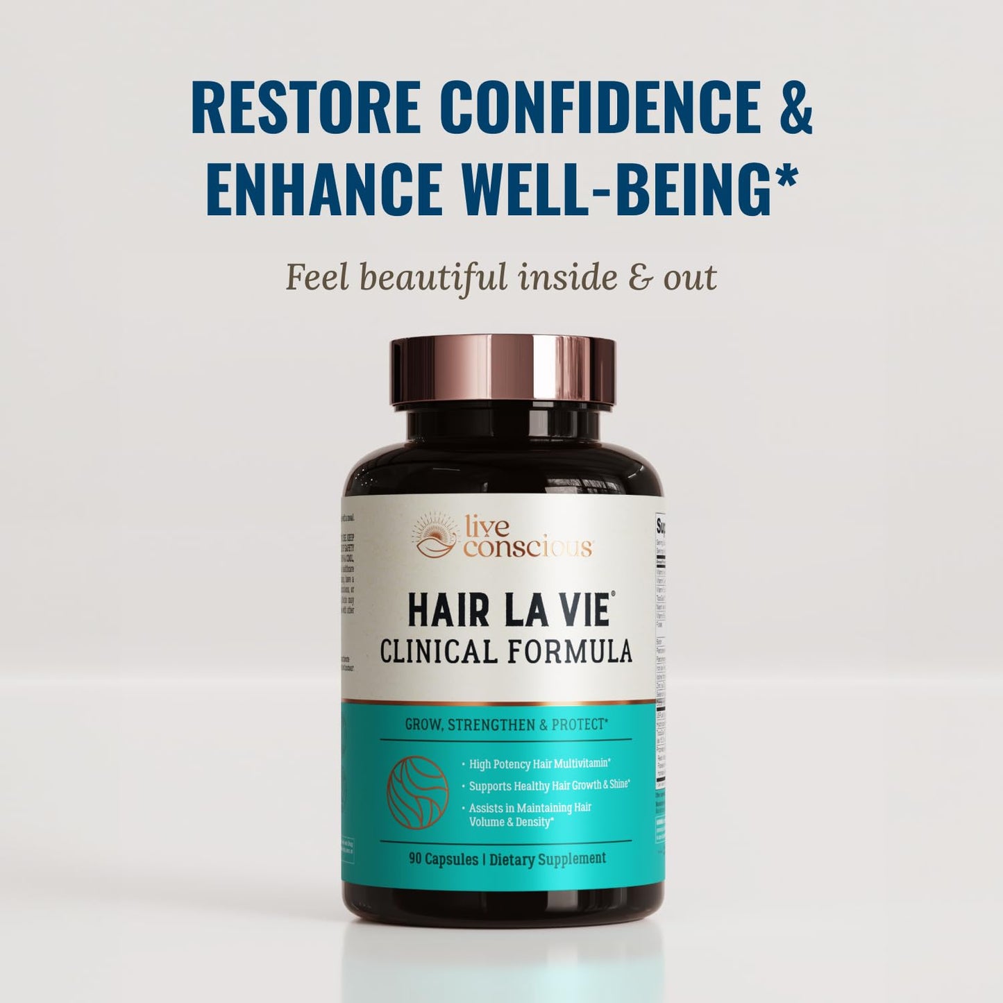 Hair La Vie Live Conscious Clinical Formula Hair Vitamins – Biotin & Saw Palmetto (2-Pack)