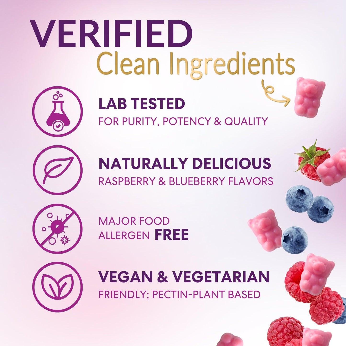 Hair Vitamin Gummies – 5000 mcg Biotin, Vegetarian, Non-GMO | 60 Gummies