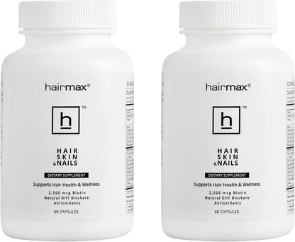 Hairmax Hair, Skin & Nails Supplement – Hair Loss & Regrowth (2 Bottles)