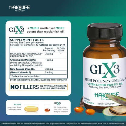 GLX3 Joint Support Omega-3 – NZ Green-Lipped Mussel Oil | HAKA Life Nutrition