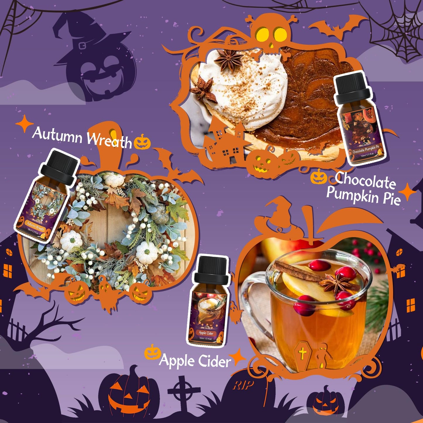 Halloween Essential Oil Set – SNOWSEN Fall Fragrance Oils for Diffusers & DIY