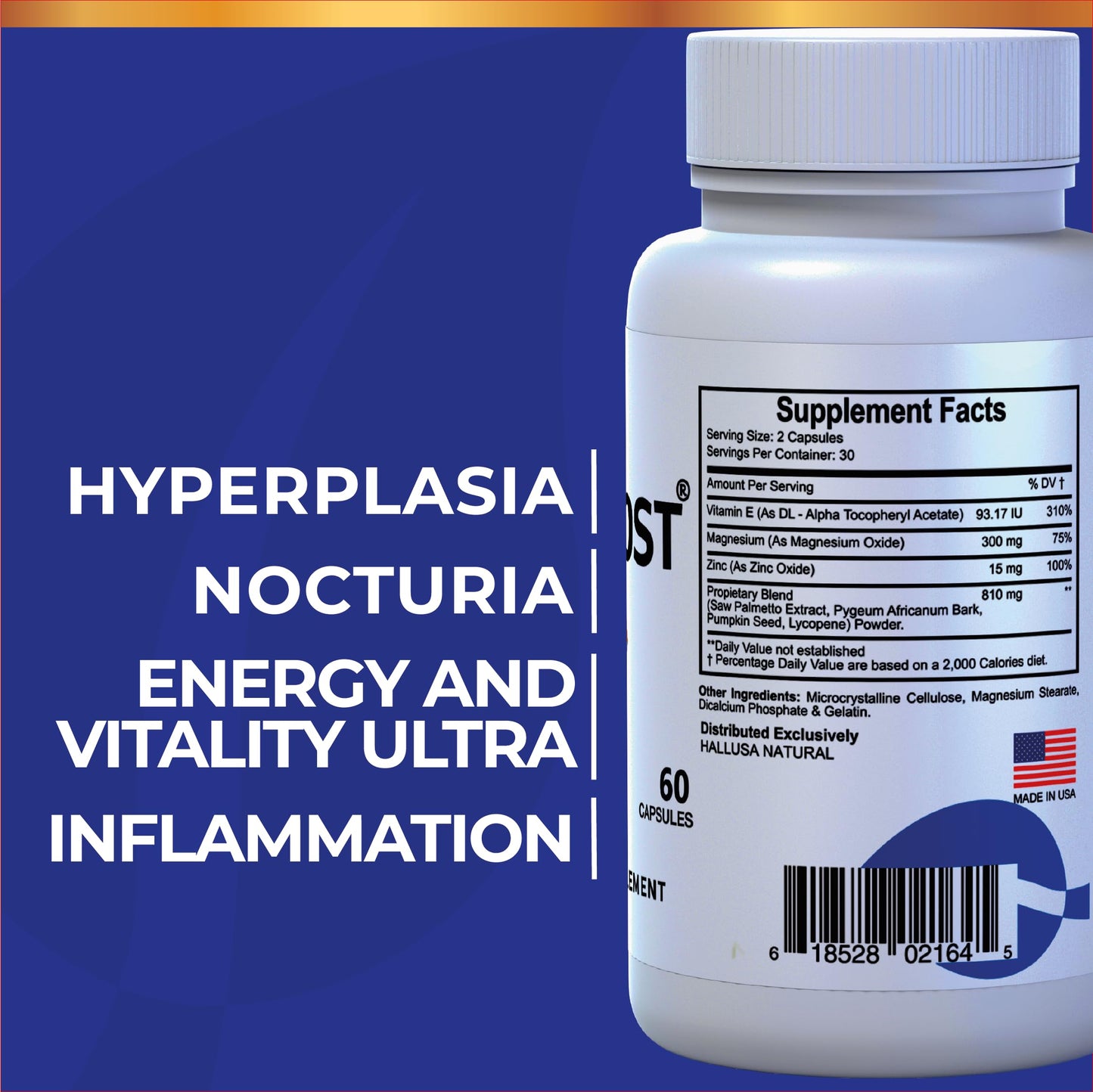 Hallusa Hallprost Ultra & Hallvigor 120 Caps - Prostate Health for Men