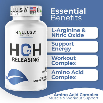 Hallusa Natural HGH Complex - Amino Acid Supplement | 60 Tablets