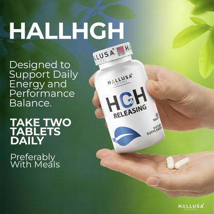 Hallusa Natural HGH Complex - Amino Acid Supplement | 60 Tablets