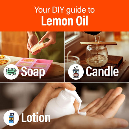 H'ana Lemon Essential Oil - 1.02 Fl Oz for Hair, Skin, Diffuser, DIY & Aromatherapy