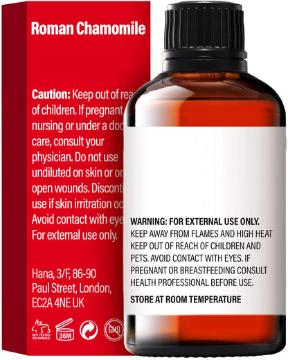 H'ana Roman Chamomile Essential Oil – 1.02 fl oz | Hair, Skin, Diffuser, Aromatherapy, DIY Candle & Soap Making