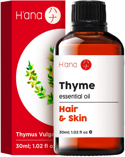 H'ana Thyme Essential Oil - 1.02 Fl Oz - for Hair, Skin, Diffuser, Aromatherapy, DIY Candle & Soap Making