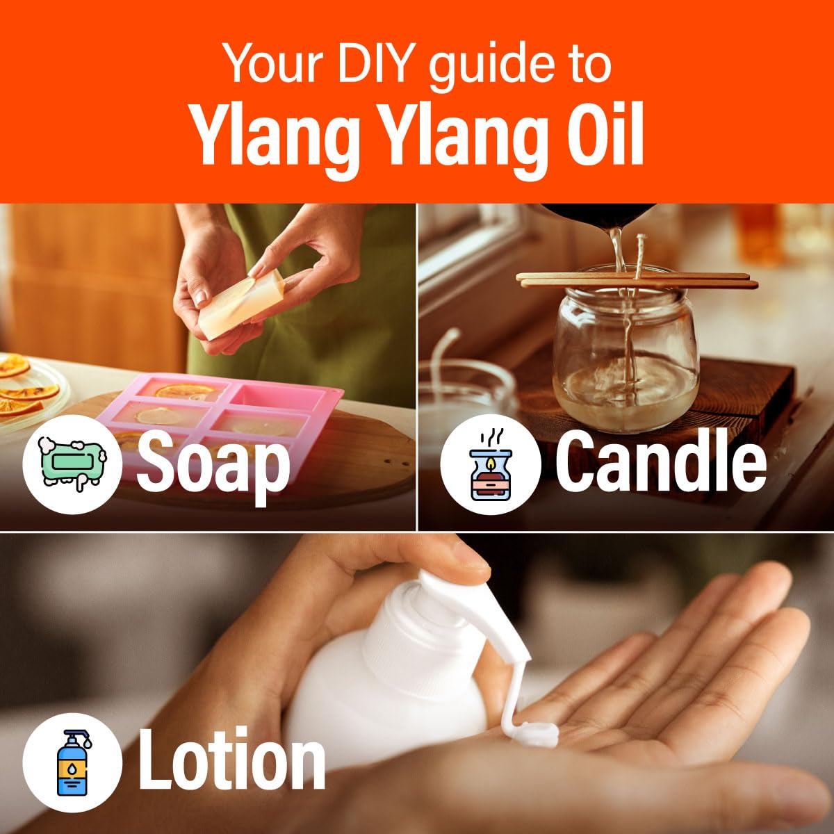 H'ana Ylang Ylang Essential Oil – 1.02 Fl Oz | Hair, Skin, Diffuser, Aromatherapy, DIY Candle & Soap Making
