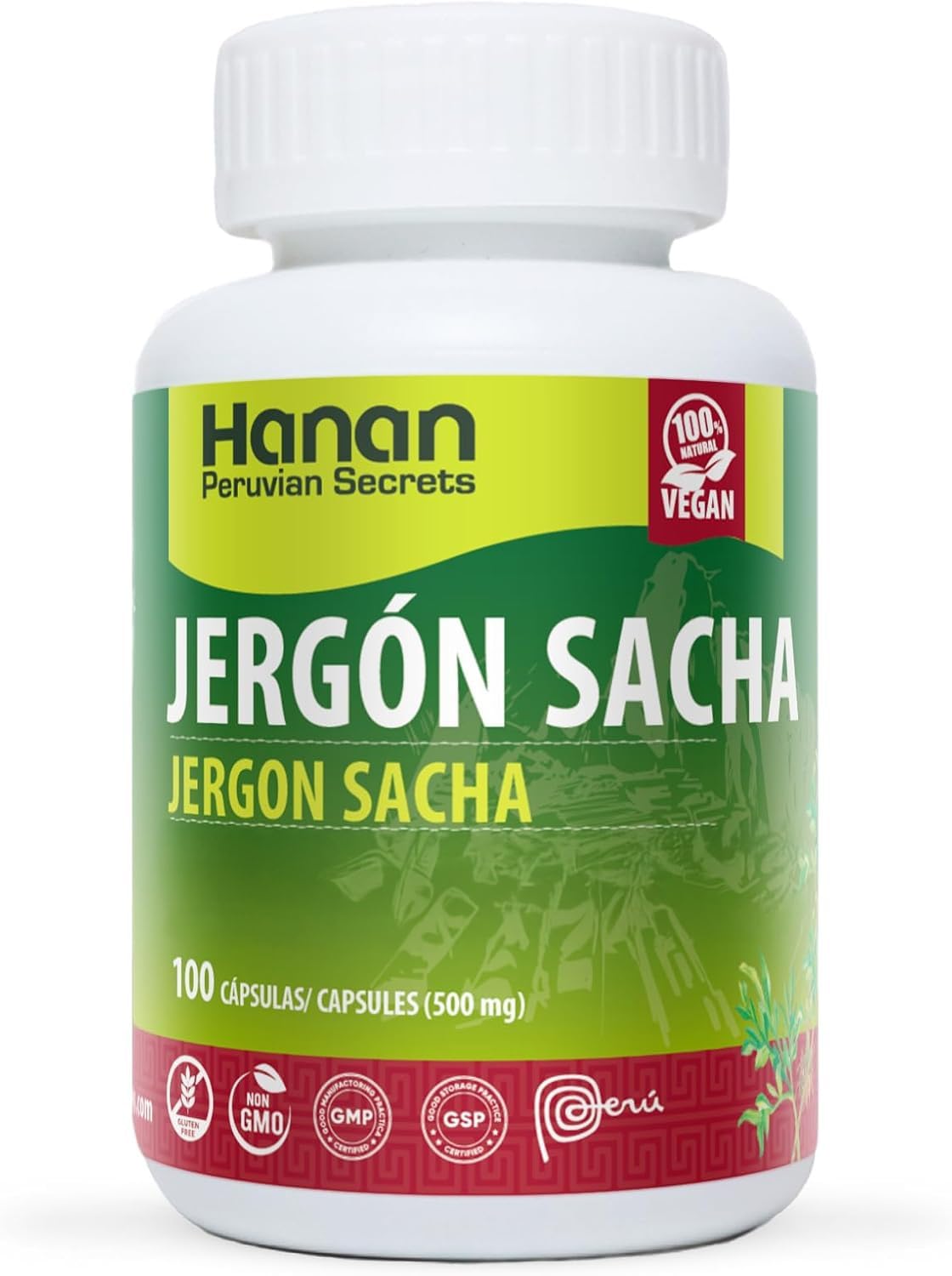 HanAn Jergon Sacha 100 Capsules – Peru Dracontium Loretense Leaf Powder