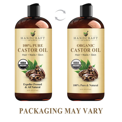 Handcraft Blends Organic Castor Oil – 16 oz | Pure & Natural Carrier Oil