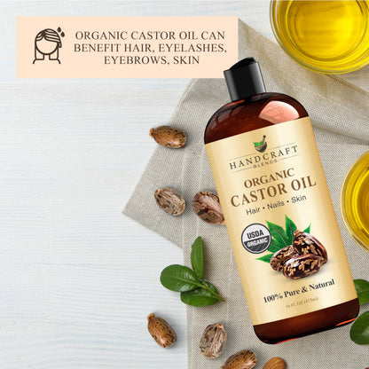 Handcraft Blends Castor Oil Pack Wrap – 16 oz Organic Castor Oil, Reusable & Adjustable