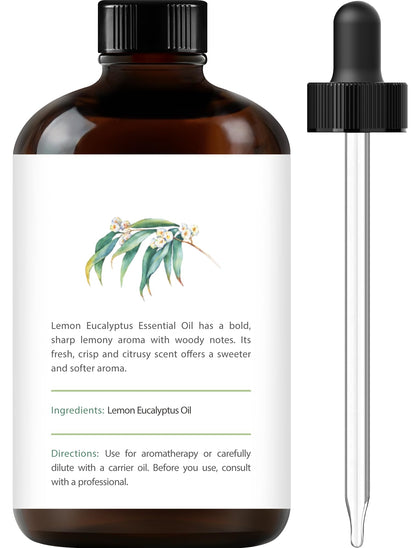 Handcraft Blends Lemon Eucalyptus Essential Oil – 4 Fl Oz – 100% Pure & Natural