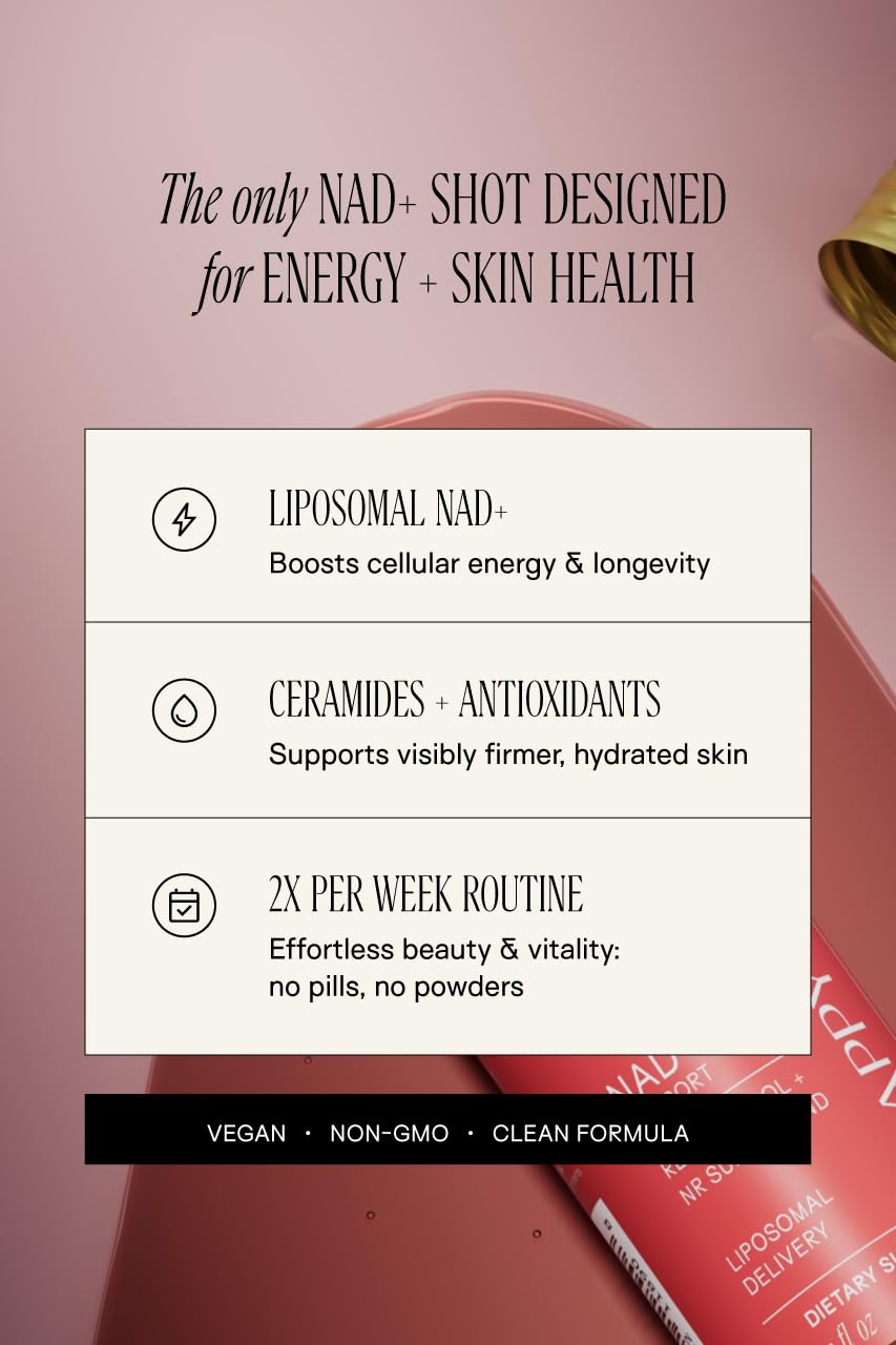 Happy Aging Liquid NAD+ Shot – Liposomal NR, Resveratrol, Antioxidants | 10 Shots