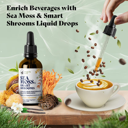 HAPPY FOX Irish Sea Moss Drops & Mushroom Tincture – 7 Adaptogenic Mushrooms
