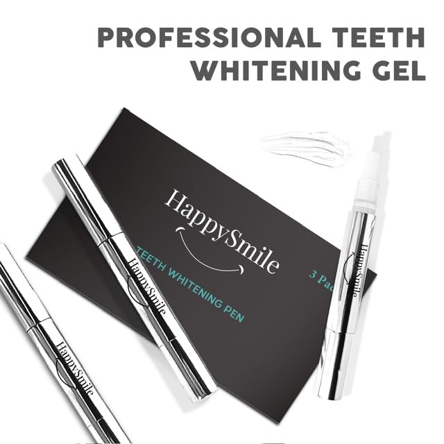 HappySmile Premium Teeth Whitening Pen Set of 3 | Brighter Smile, Gentle on Sensitive Teeth