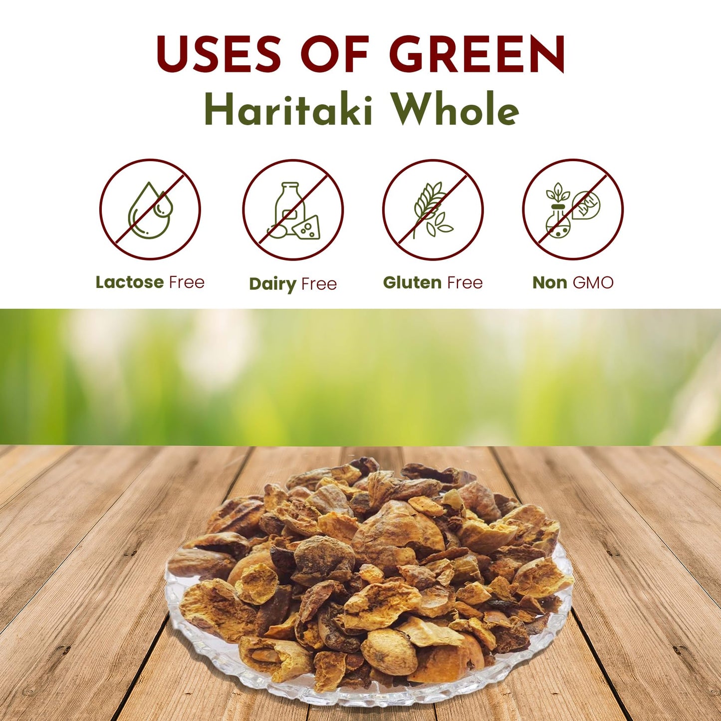 Organic Way Haritaki Whole 8 oz | Haritaki Chebulic Myrobalan | Kosher & USDA Organic | Vegan Non-GMO Gluten Free | 100% Raw from India