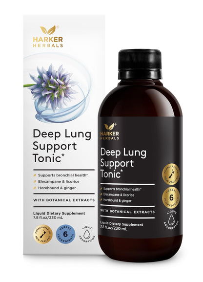 Harker Herbals Deep Lung Support Tonic – Plant-Based Respiratory Formula, 7.8 oz