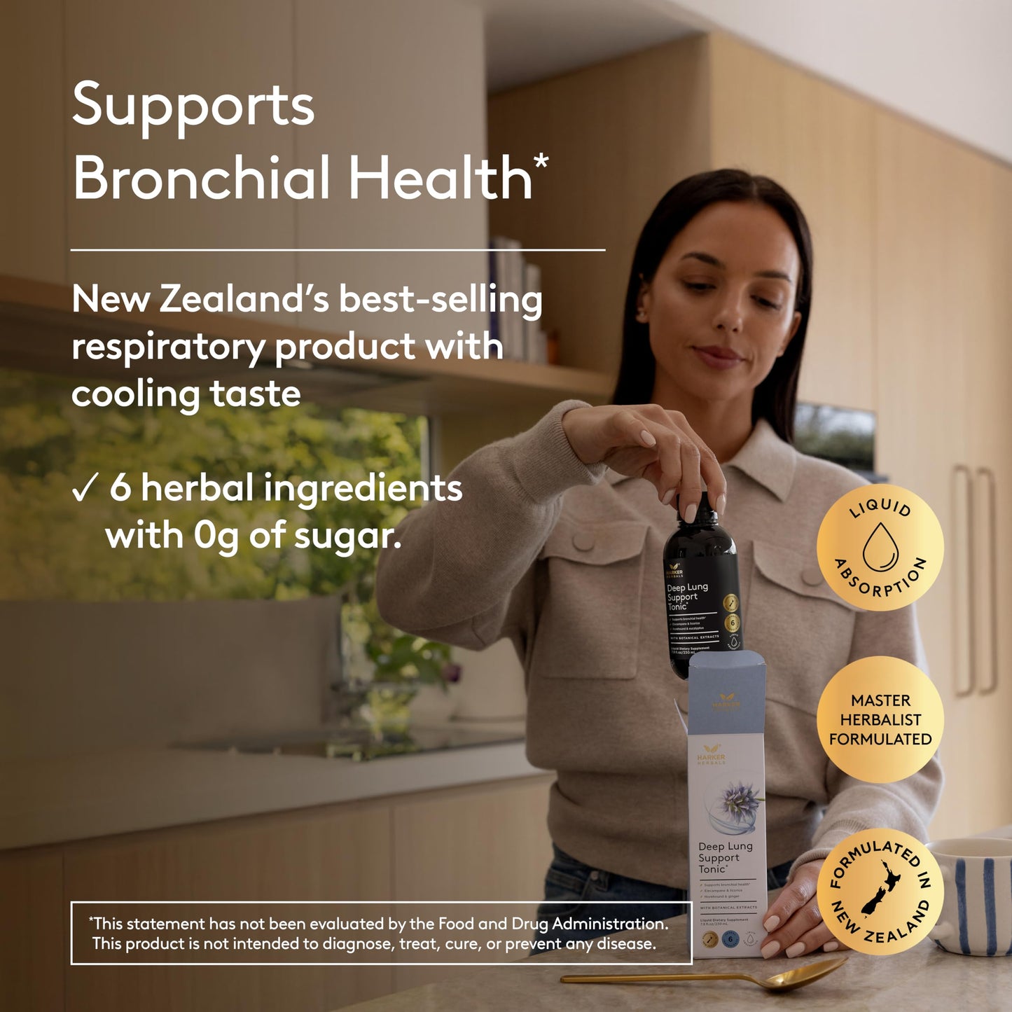 Harker Herbals Deep Lung Support Tonic – Plant-Based Respiratory Formula, 7.8 oz