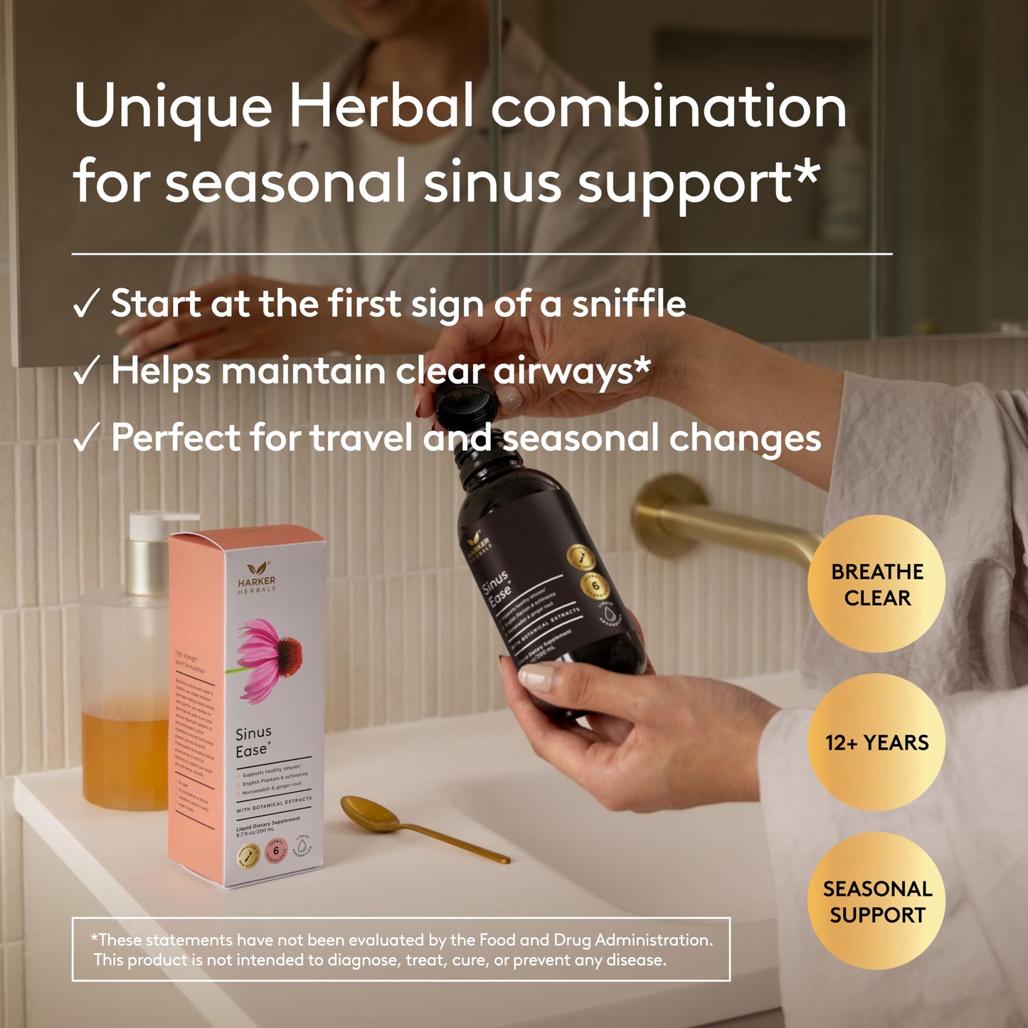 Harker Herbals Sinus Ease Syrup | Herbal Nasal Care for Clear Breathing | 6.7 fl oz
