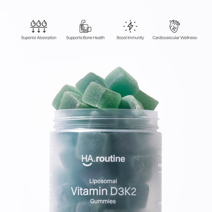 Haroutine Liposomal Vitamin D3 + K2 Gummies – Mixed Berry, 5000 IU D3 & 100 mcg MK-7, Non-GMO, 30 Servings