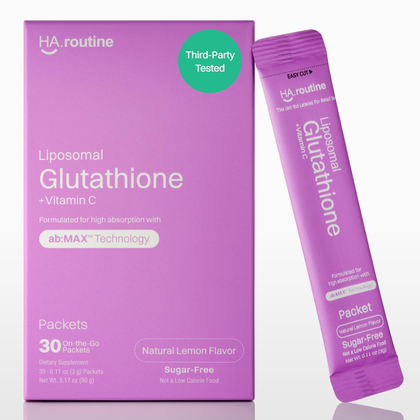 Haroutine Liposomal Glutathione Powder – Lemon, 125mg Glutathione + 100mg Vitamin C, 30 Packets