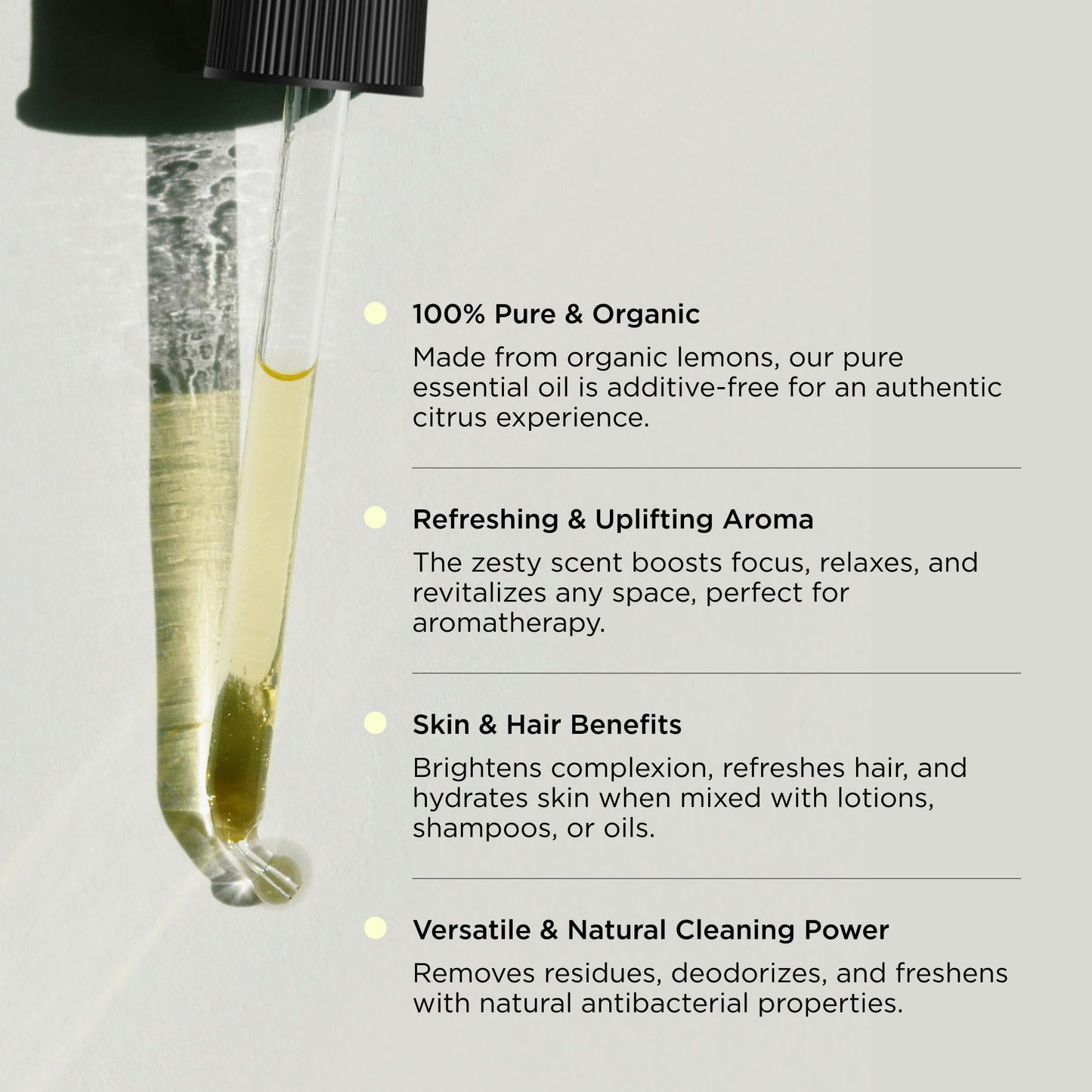 Hatch Holistic 4oz Lemon Essential Oil – Pure, 100% Natural for Diffuser & DIY Skincare