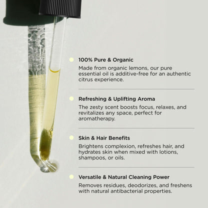 Hatch Holistic 4oz Lemon Essential Oil – Pure, 100% Natural for Diffuser & DIY Skincare