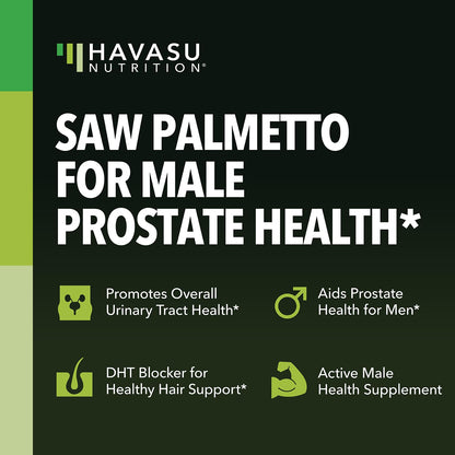 HAVASU NUTRITION Saw Palmetto for Men – Prostate Support & DHT Hair Health (500mg)