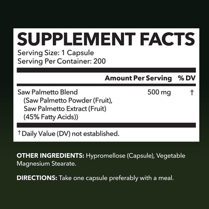 HAVASU NUTRITION Saw Palmetto for Men – Prostate Support & DHT Hair Health (500mg)