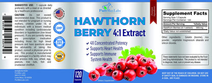 YUMMYVITE Hawthorn Berry 4:1 Extract (120 Caps) – Immune Support
