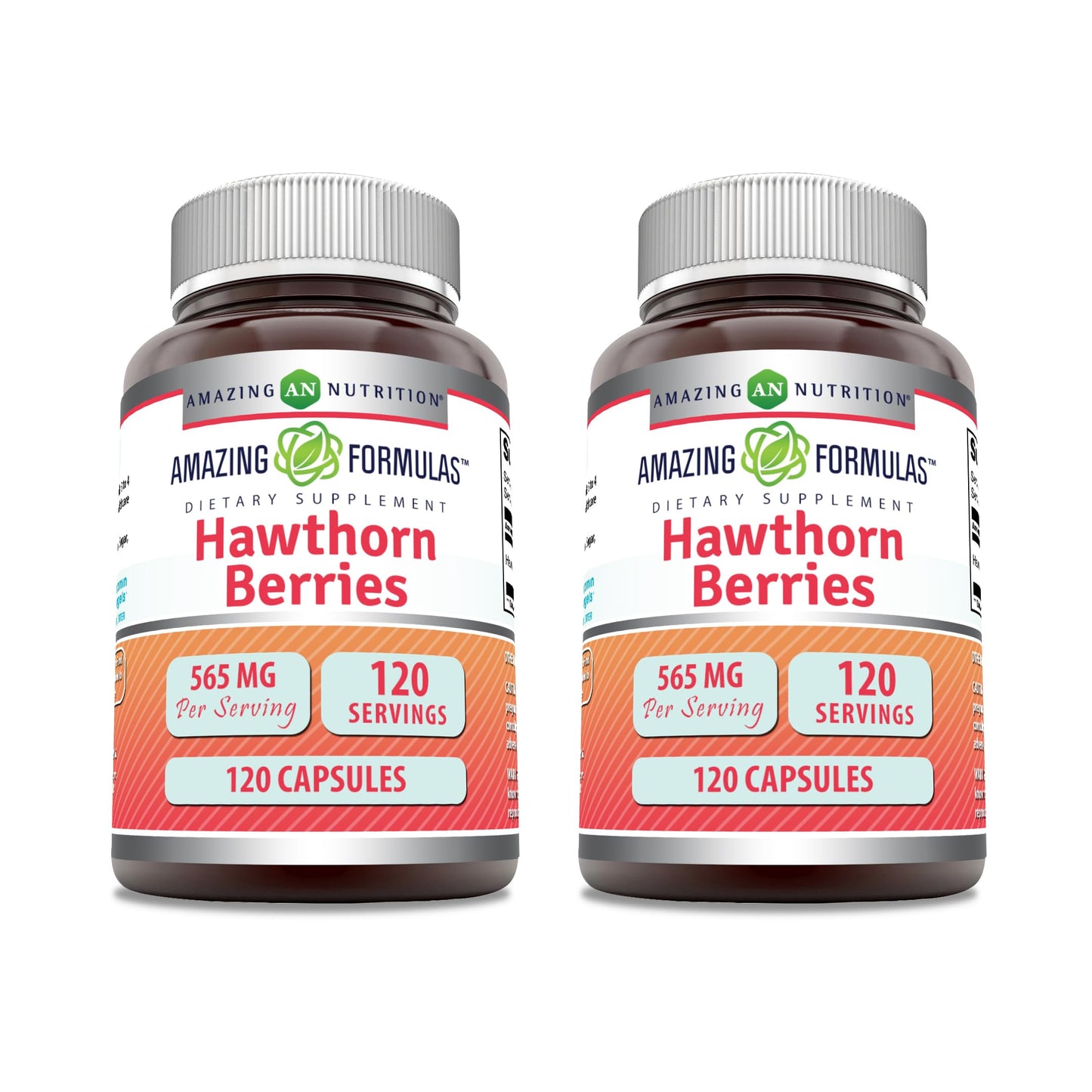Amazing Formulas Hawthorn Berries Supplement – 565 mg, 2 Pack, 120 Capsules, Non-GMO, Gluten-Free, Made in USA