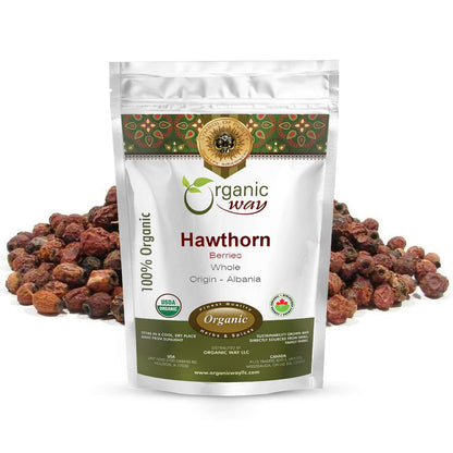 Organic Hawthorn Berries Whole – 1 lb (Albania) | Kosher • Vegan • Non-GMO